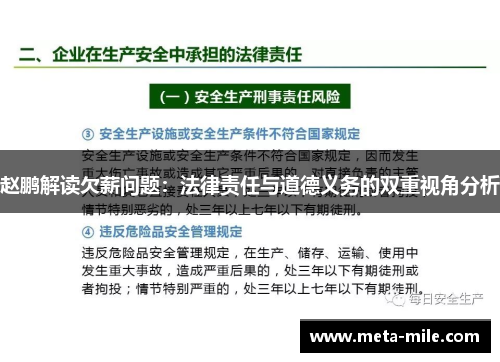 赵鹏解读欠薪问题:法律责任与道德义务的双重视角分析 赵鹏解读欠薪问题:法律责任与道德义务的双重视角分析