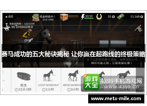 赛马成功的五大秘诀揭秘 让你赢在起跑线的终极策略